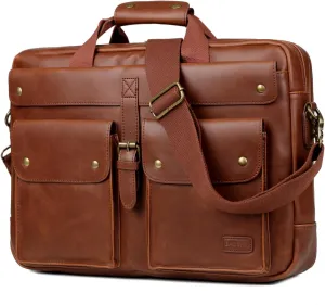 Baosha Leather 17 inch Canvas Laptop Bag Messenger Bag Briefcase Vintage Crossbody Shoulder Bag for Men BC-07