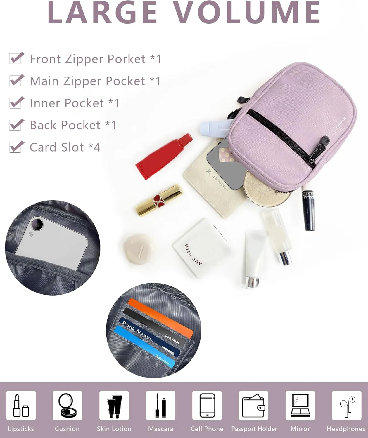 BAPHITY Crossbody Bag Sling Purses for Women Trendy, Convertible Multi Position Fanny Back Pack Sling Bag for Women Cross Body