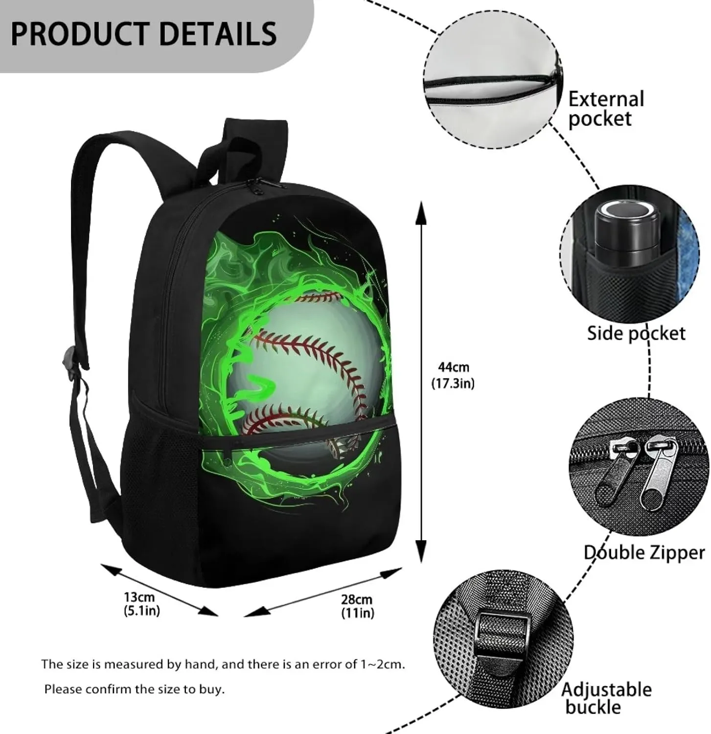 Baseball Backpack for Boys 6-8/8-12 Elementary School Backpack 17 inch Girls Bookbag Age 8-10 10-12 Kids Book Bag Pack Back to School Lightweight
