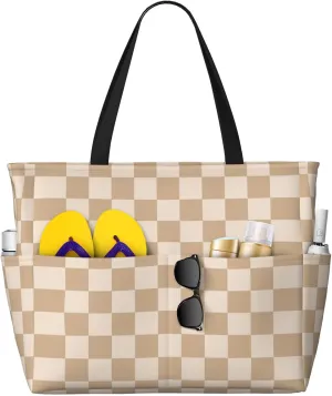 Beach Bag for Women Ladies, Extra Large Waterproof Gym Pool Swim Zipper Tote Bag for Weekender Travel