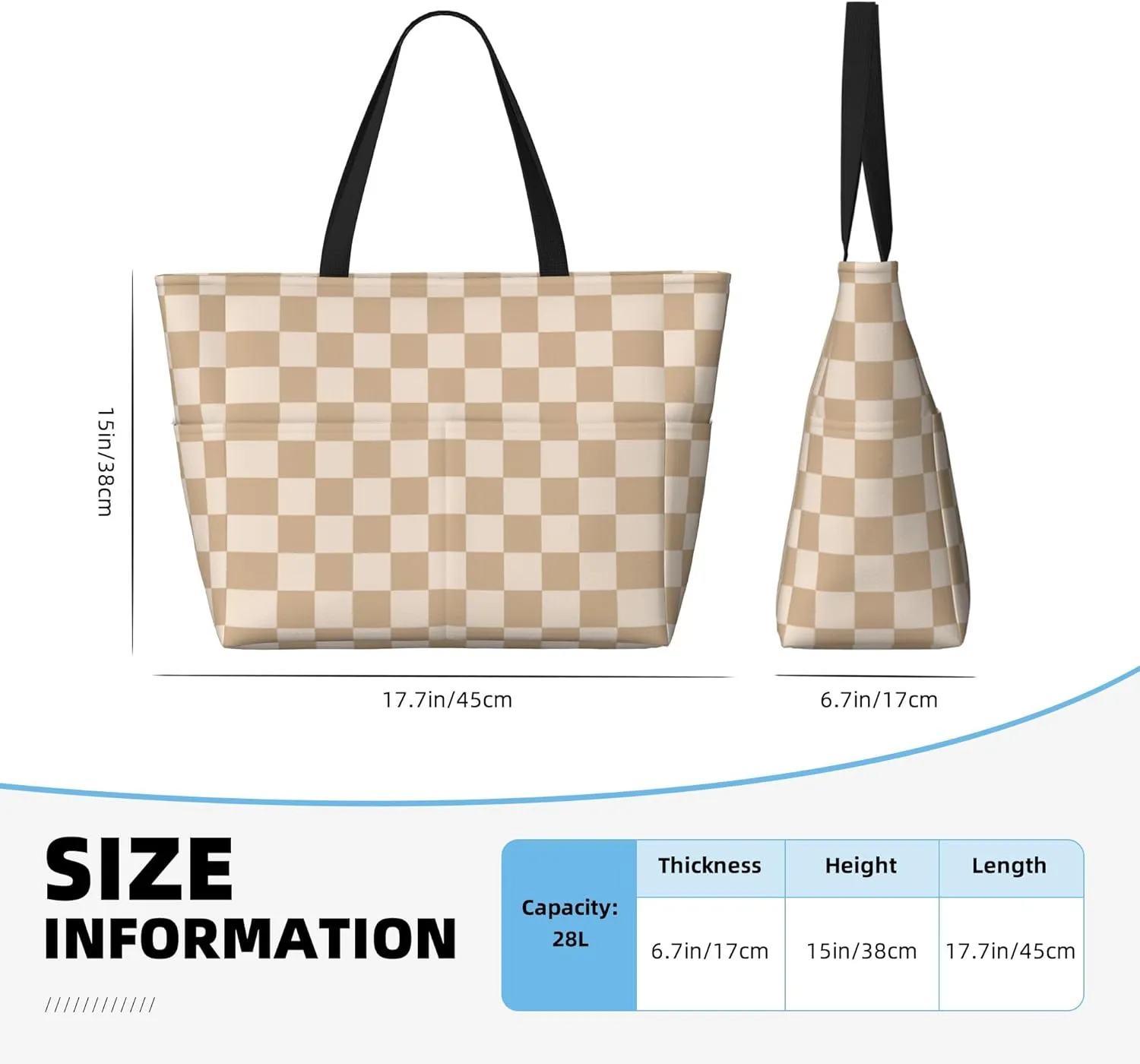 Beach Bag for Women Ladies, Extra Large Waterproof Gym Pool Swim Zipper Tote Bag for Weekender Travel