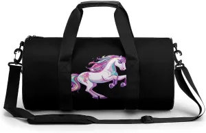 Beautiful Uni-corn-horse Gym Bag Workout Sports Bag Lightweight Tote Duffel Bag Travel Weekender Bag for Women Men
