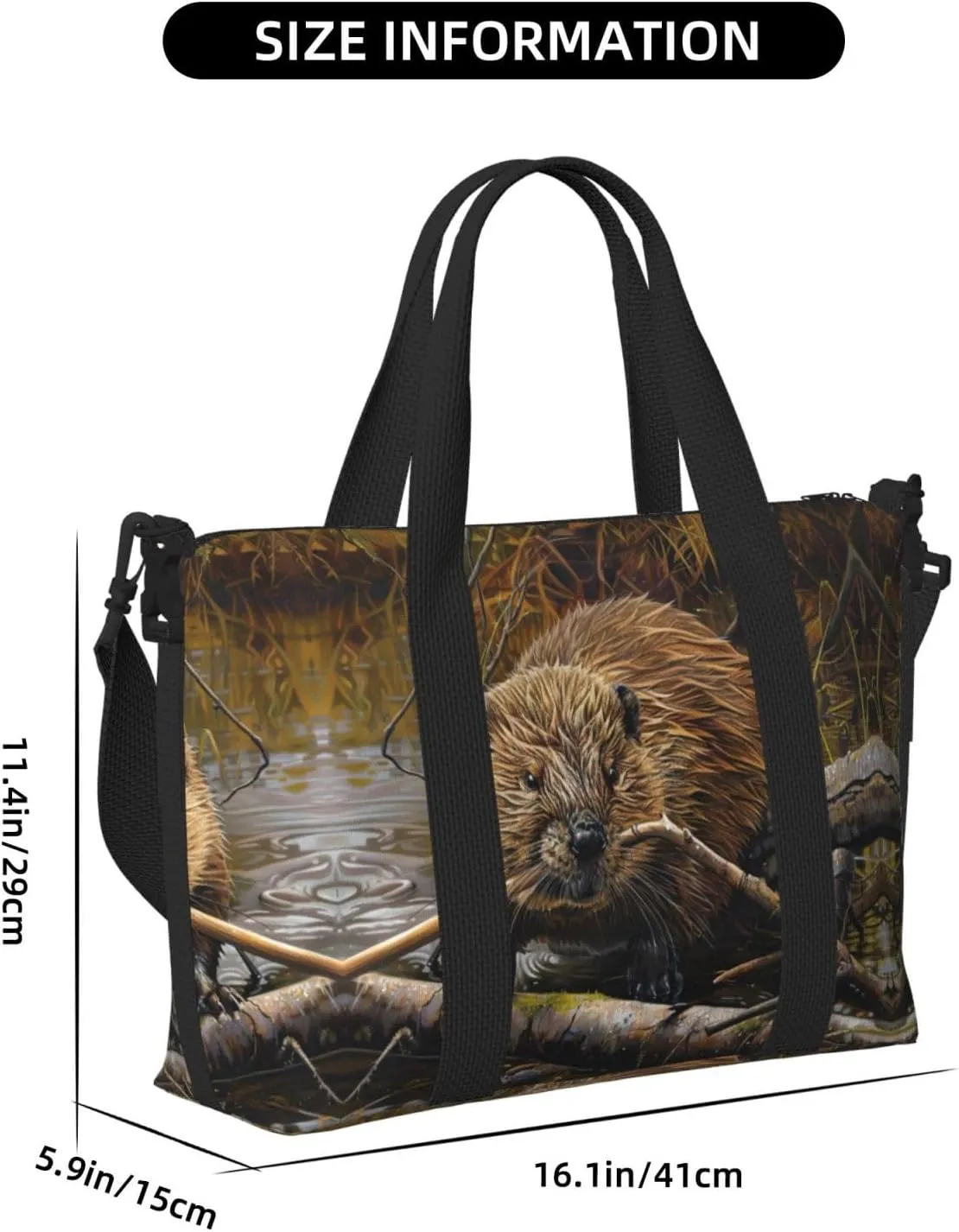 Beaver Working Women Travel Duffel Bag, Large Weekender Carry-On Tote, Gym Workout Bag,Mommy Hospital Bag