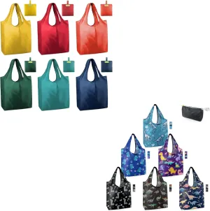 BeeGreen Reusable-Grocery-Bags-Foldable-Machine-Washable-Reusable-Shopping-Bags-Bulk 6 Pack 50LBS, Capacity Machine Washable Polyester Durable Shopping Bags for Men Travel Shopping