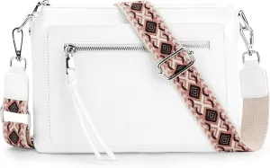 befen Genuine Leather Crossbody Bags for Women Medium Purses Shoulder Bag Handbags with Adjustable Guitar Strap