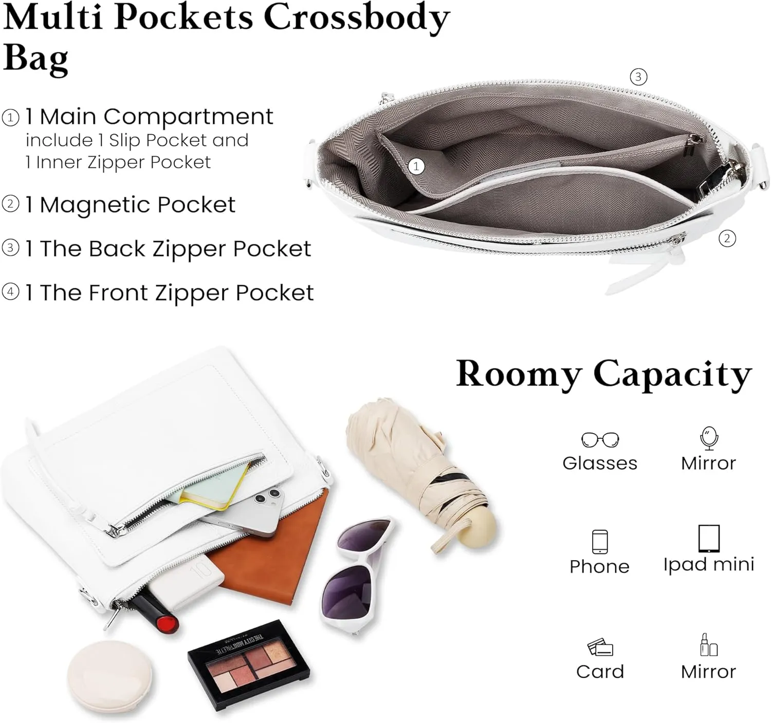 befen Genuine Leather Crossbody Bags for Women Medium Purses Shoulder Bag Handbags with Adjustable Guitar Strap