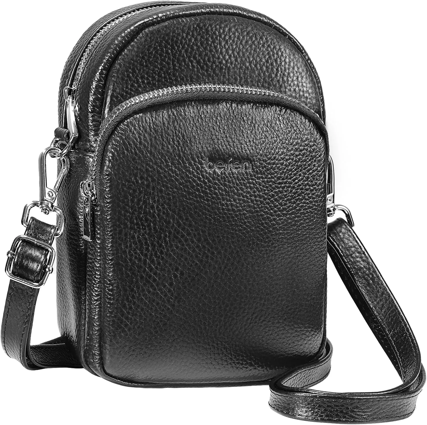 befen Genuine Leather Small Crossbody Bags for Women Trendy Travel Cell Phone Wallet Purses with RFID Blocking Card Slots