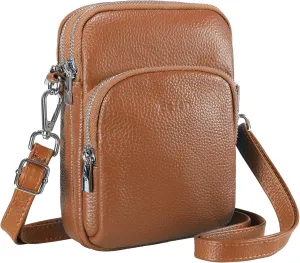 befen Small Genuine Leather Crossbody Bag for Women Trendy Crossbody Purses with RFID Blocking Card Slots