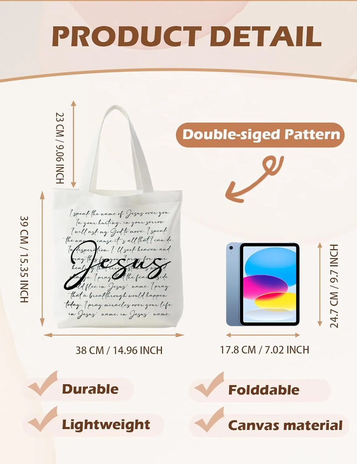 Bible Bags for Women, Christian Tote Bag, Gifts for Christian Women