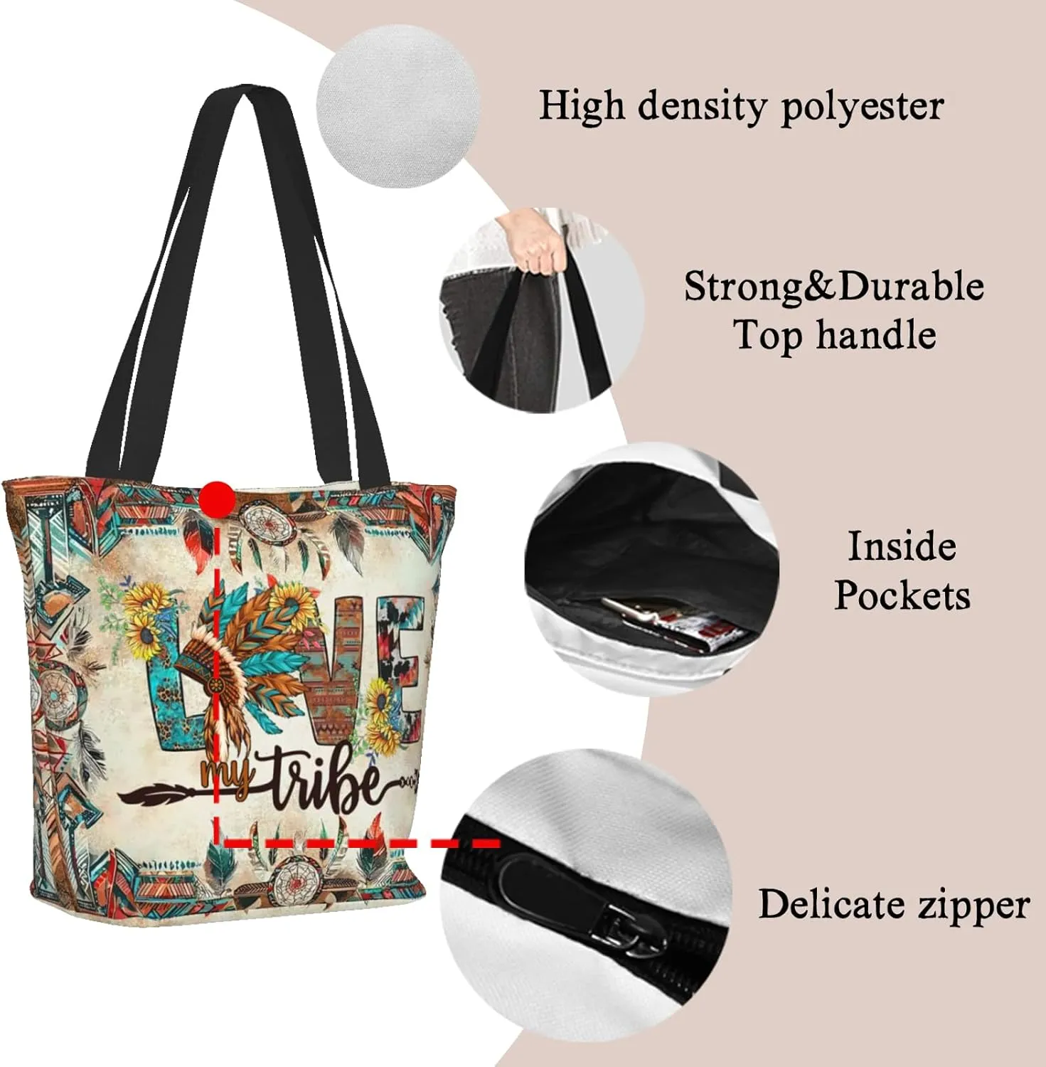 Bible Tote Bags for Women Christian Tote Bag Church Shoulder Bag Inspirational Bags With Zipper Bible Verse Gifts