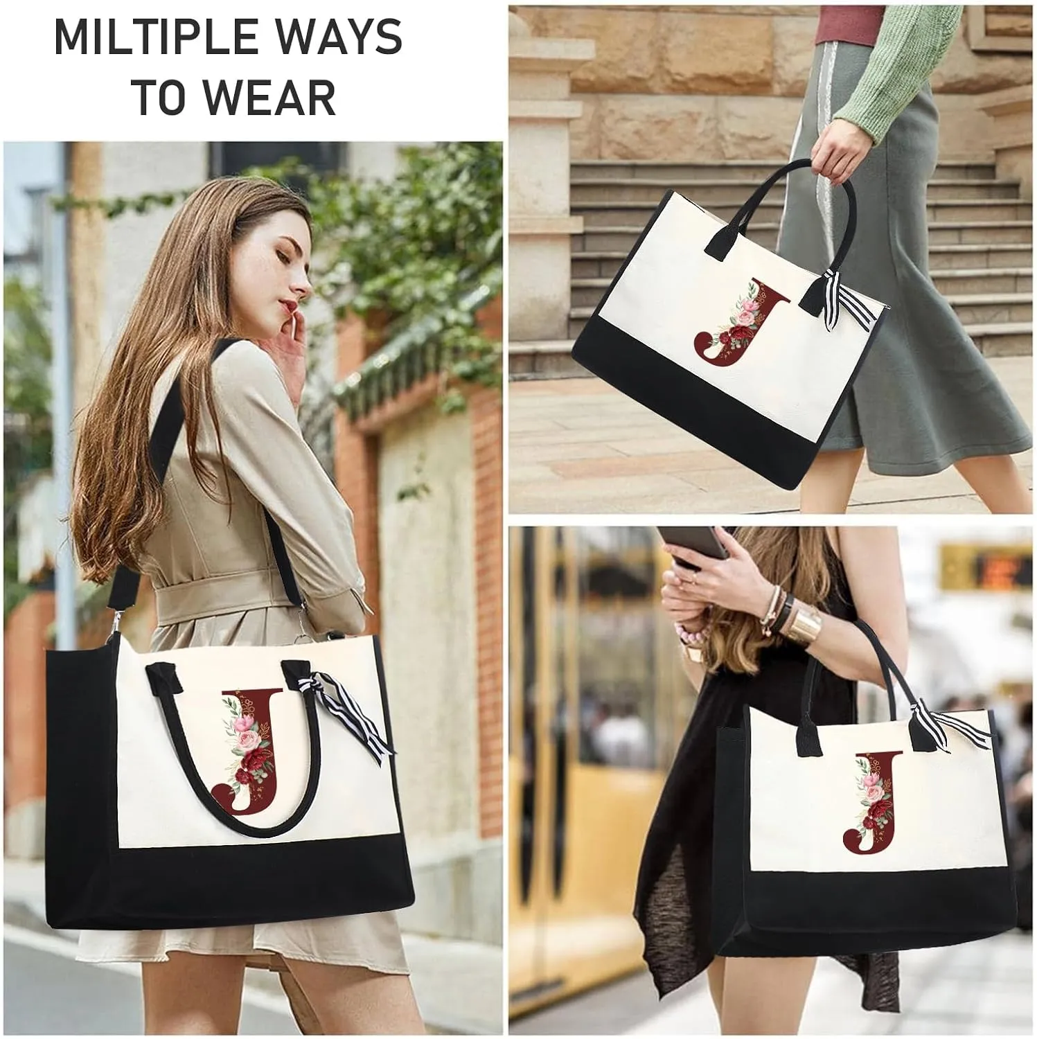 Birthday Gifts for Women - Christmas Gifts for Women, Canvas Beach Tote Bag for Mom Her Wife Best Friends Teacher