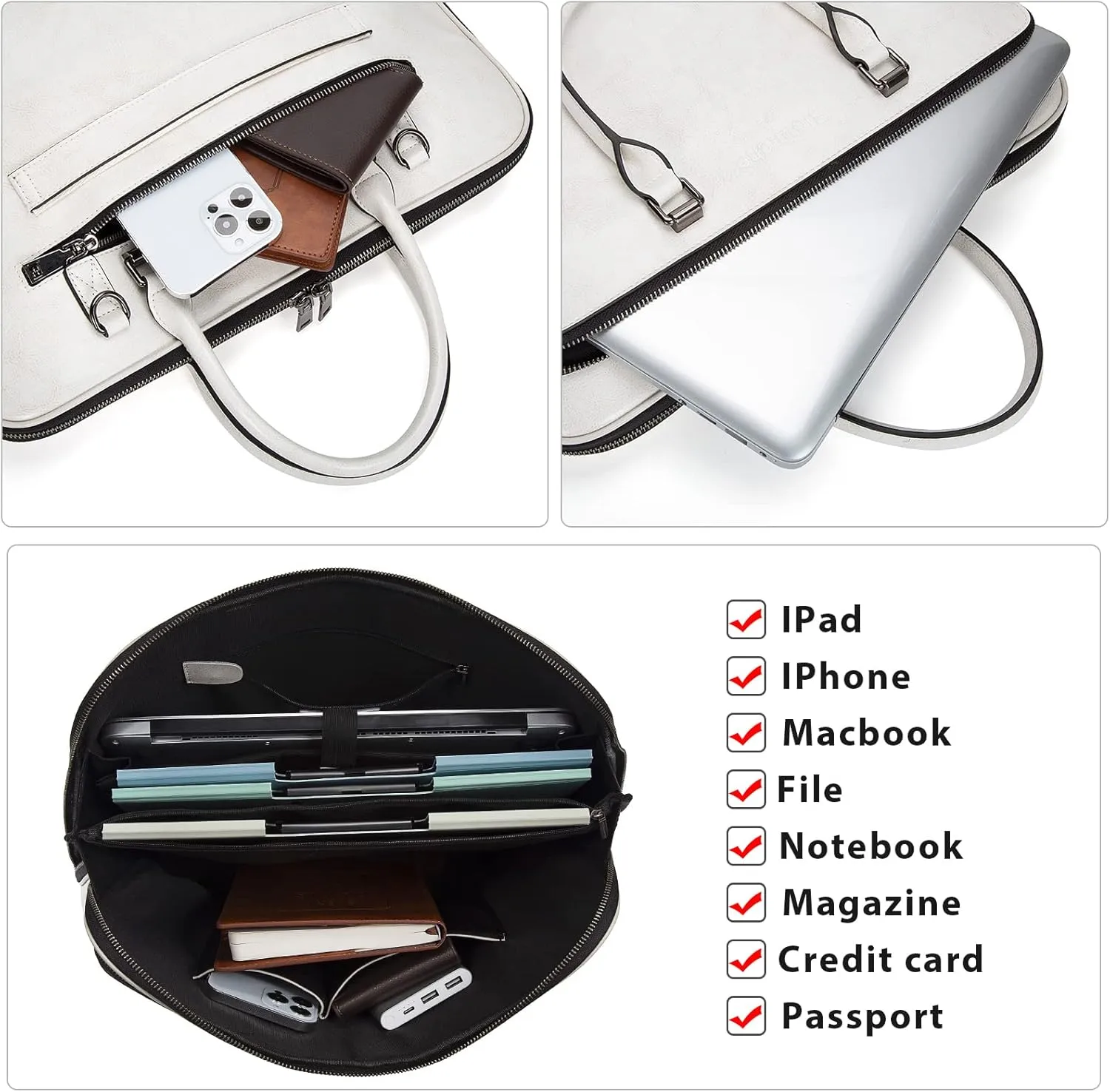 Blofinche Laptop Messenger shoulder bag: Genuine Leather work Briefcase 13.3 15.6 inch designer handbag