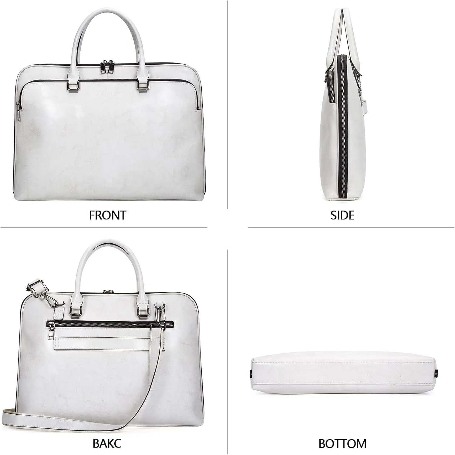 Blofinche Laptop Messenger shoulder bag: Genuine Leather work Briefcase 13.3 15.6 inch designer handbag
