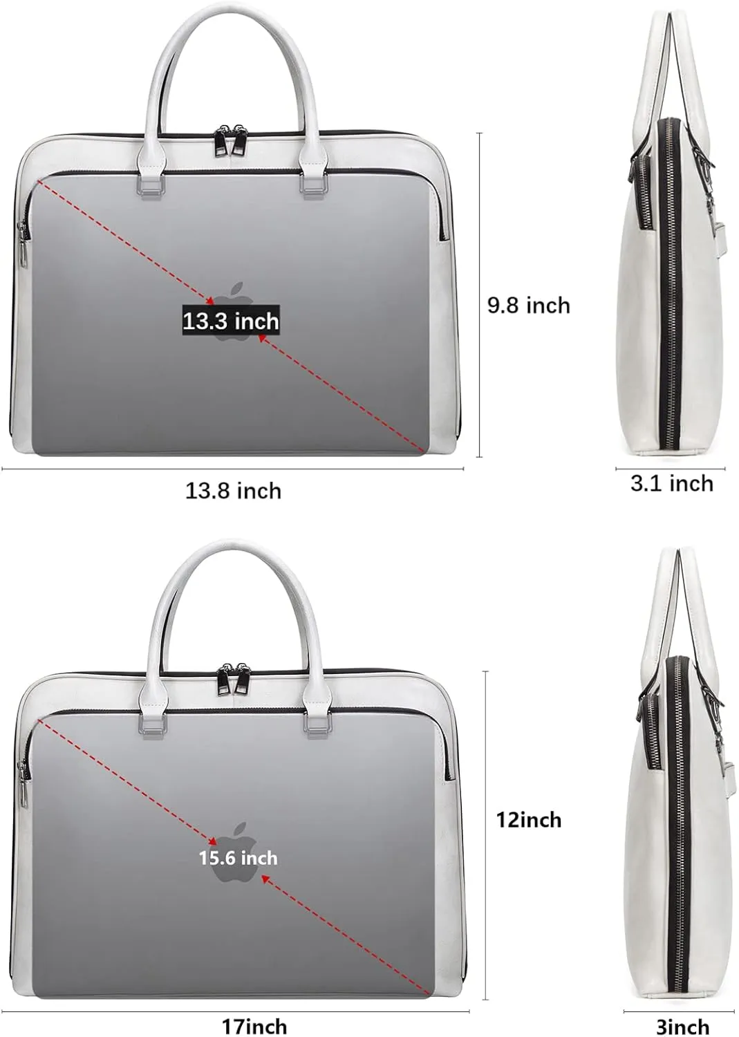 Blofinche Laptop Messenger shoulder bag: Genuine Leather work Briefcase 13.3 15.6 inch designer handbag