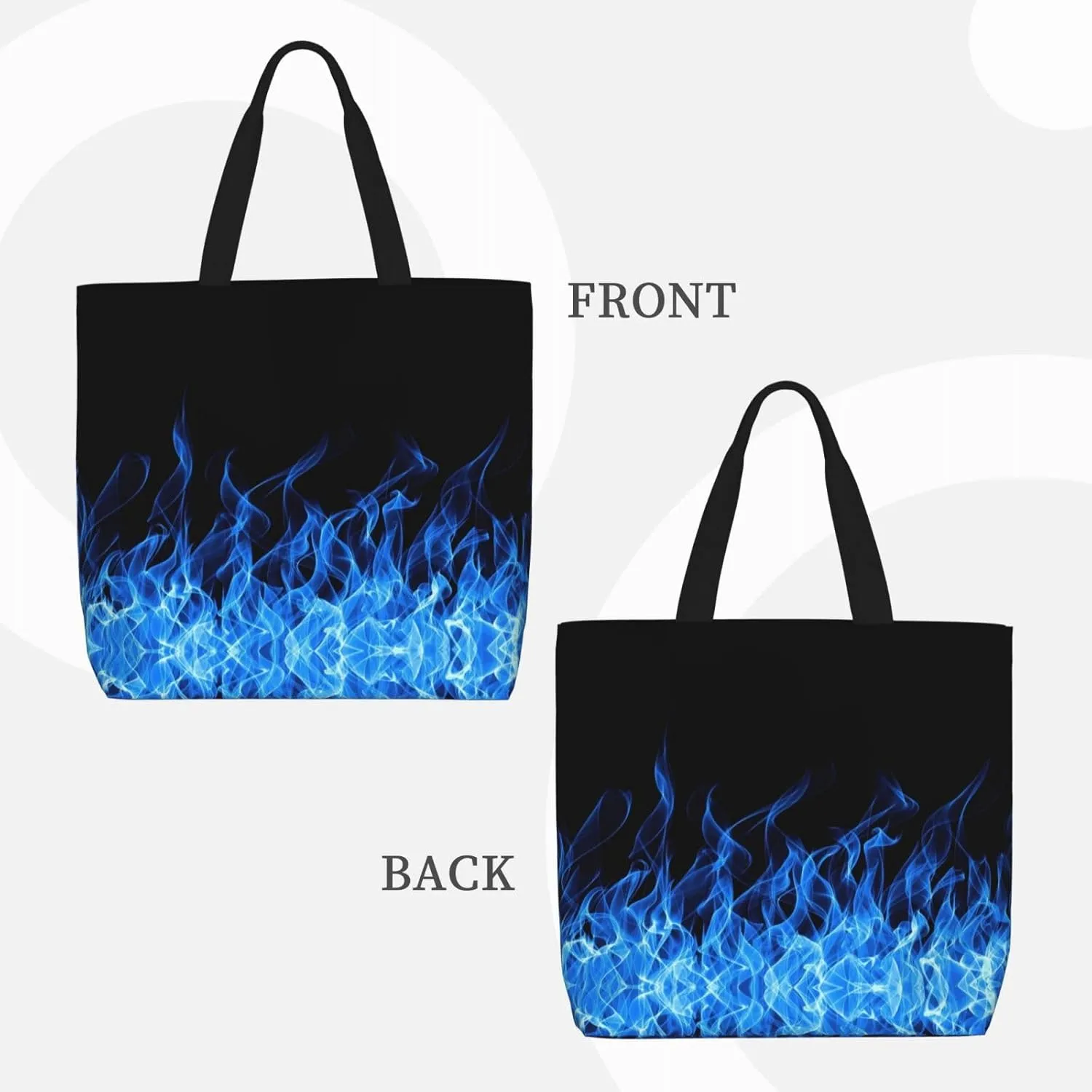 Blue Camo Print Tote Bags Reusable Grocery Bag Shoulde Bag Handbag For Office Shopping Travel Women Casual Work