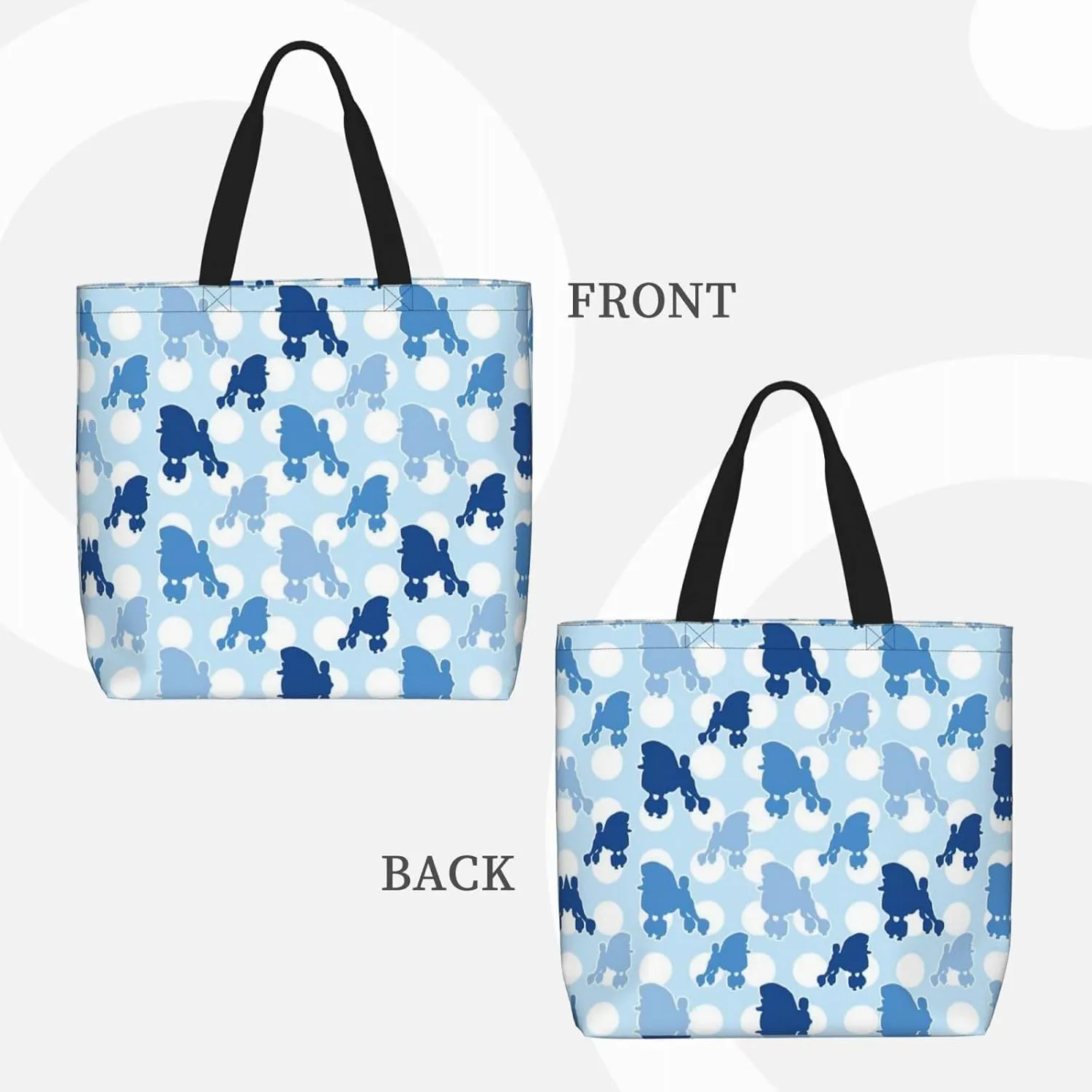 Blue Camo Print Tote Bags Reusable Grocery Bag Shoulde Bag Handbag For Office Shopping Travel Women Casual Work