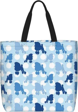 Blue Camo Print Tote Bags Reusable Grocery Bag Shoulde Bag Handbag For Office Shopping Travel Women Casual Work