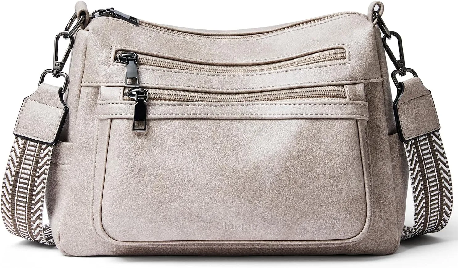 Bluome Crossbody Purses for Women, Vegan Leather Shoulder Bag Handbags Medium Hobo Bag with Guitar Strap