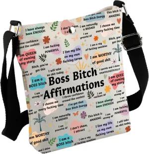 Boss Gift for Women Boss Bitch Affirmations Crossbody Bag Boss Bitch Energy Gift Self Love Gift Bad Bitch Gift
