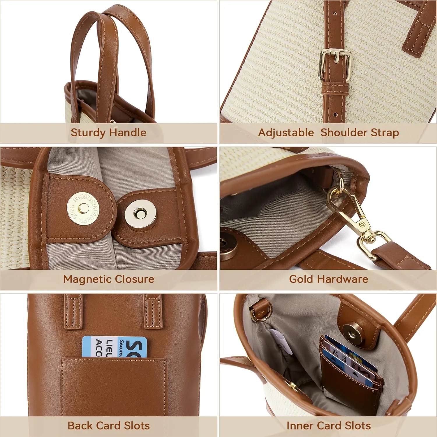 BOSTANTEN Small Crossbody Purse for Women Mini Tote Bag Top Handle Shoulder Bag Compact Handbags with Adjustable Strap