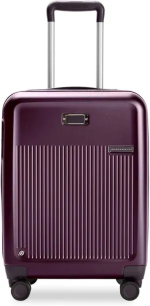 Briggs & Riley 21" Global Carry On Expandable Spinner - Luggage for Travel, Suitcases with Wheels, Hardside Rolling Bag for Men & Women, Self-Repairing Zipper - Sympatico Collection, Plum