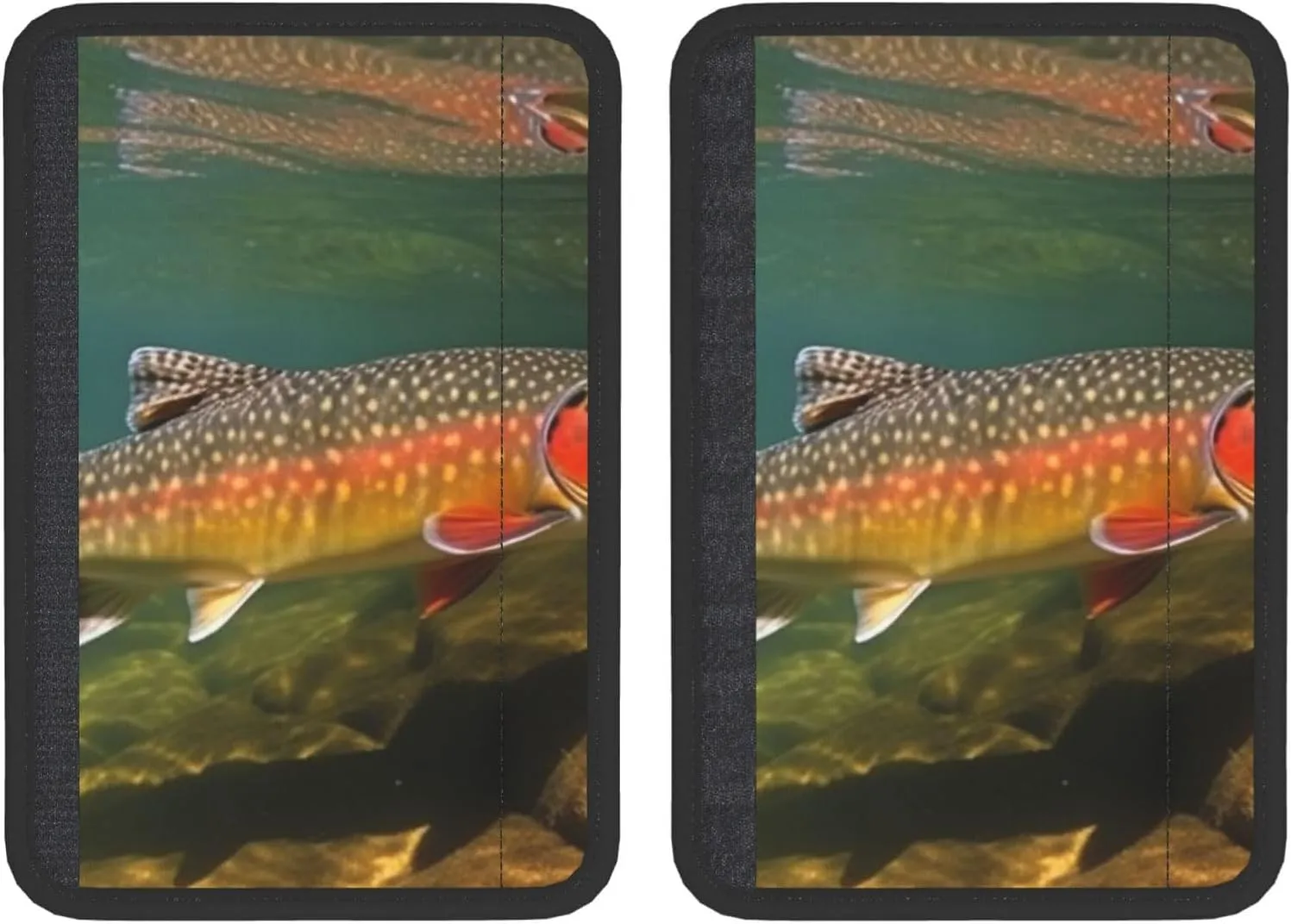 Brook Trout Fly Fishing Car Seat Belt Cover 2 Pack Soft Comfortable Car Seat Belt Pad Harness Pads Shoulder Strap Covers Neck Cushion Protector Universal Fit for Cars and Backpack