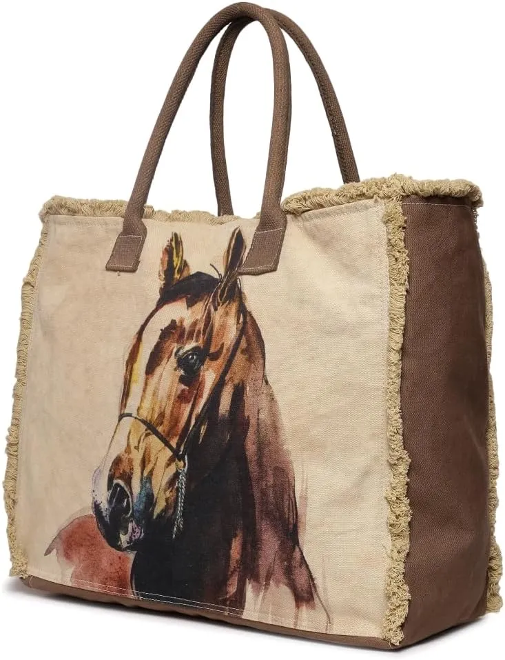 Brown Horse - Wristlet Wallets for Women, Crossbody Sling, Tote Bag, Book Bag, Large Tote Bags, Throw Pillows