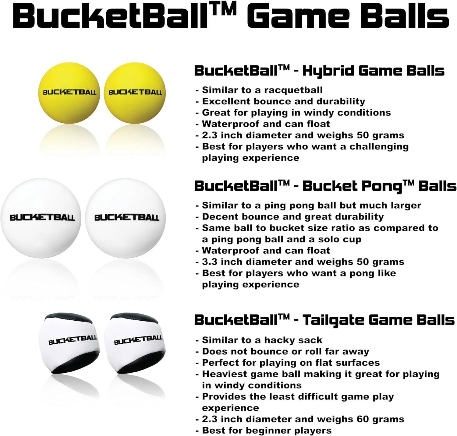 BucketBall | Team Color Edition | Combo Pack (Green/White): Original Yard Pong Game: Best Camping, Beach, Lawn, Outdoor, Family, Adult, Tailgate, Jumbo, Giant Game