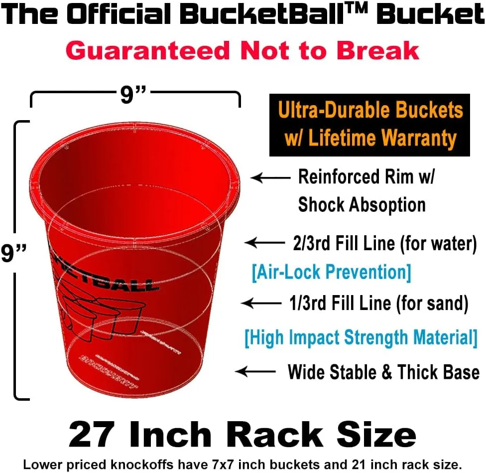 BucketBall | Team Color Edition | Combo Pack (Green/White): Original Yard Pong Game: Best Camping, Beach, Lawn, Outdoor, Family, Adult, Tailgate, Jumbo, Giant Game