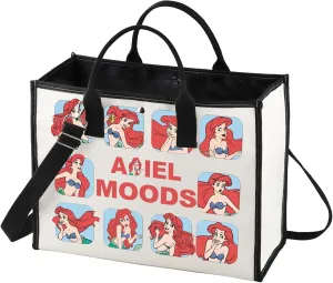 BWWKTOP Mermaid Tote Bag Princess Fans Gift Mermaid Princess Moods Shoulder Bag Princess Merchandise