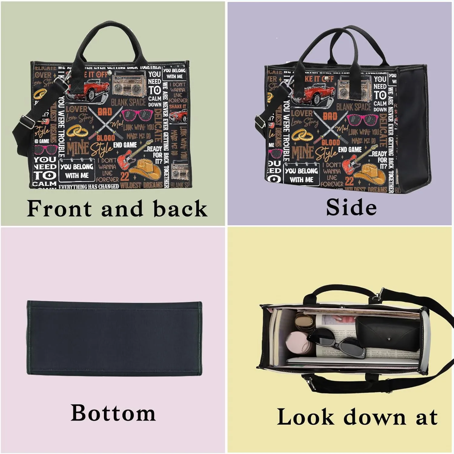 BWWKTOP WZMPA Singer Album Canvas Tote Bag Tour Gifts Song Lyrics Shoulder Bag Merchandise