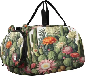 Cactus Kids Overnight Sports Duffel Bags with Shoe Compartment & Wet Pocket Travel Sport Gym Bag for Girls Boys
