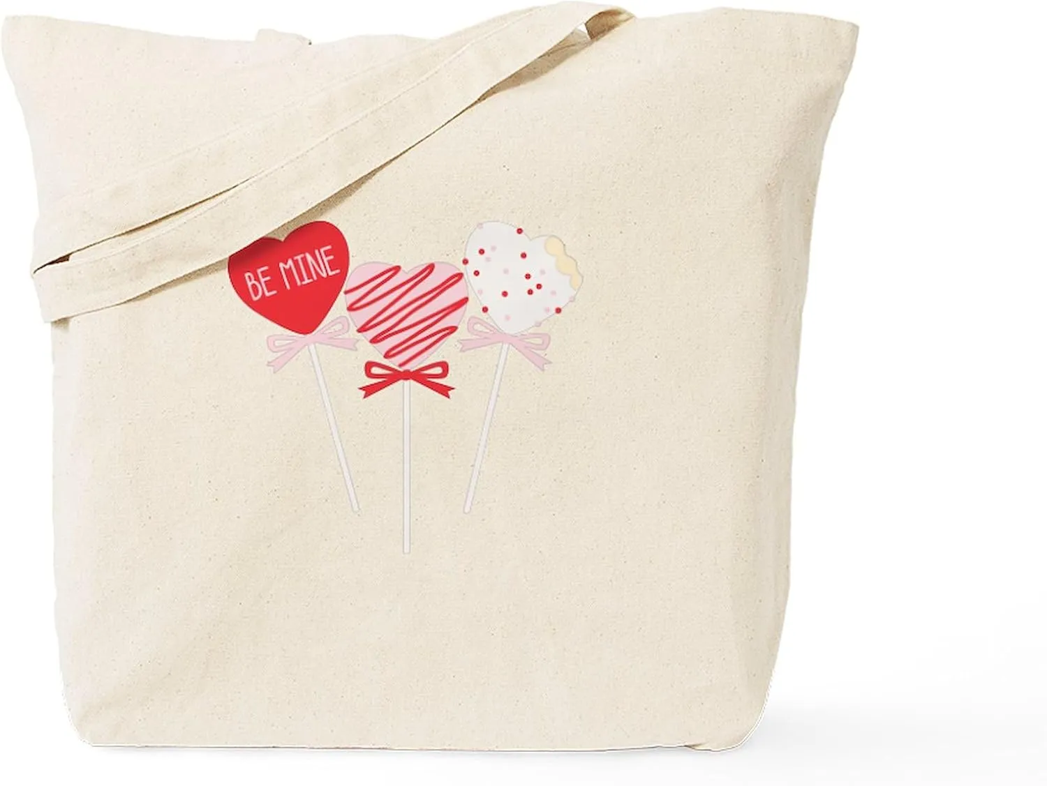 CafePress Be Mine Heart Tote Bag Reusable Natural Beige Canvas Shopping Bag