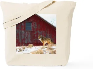 CafePress Coyote Barn Tote Bag Reusable Natural Beige Canvas Shopping Bag