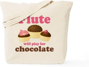 CafePress Flute Chocolate 2010 For Sigg Reusable Natural Beige Canvas Shopping Bag