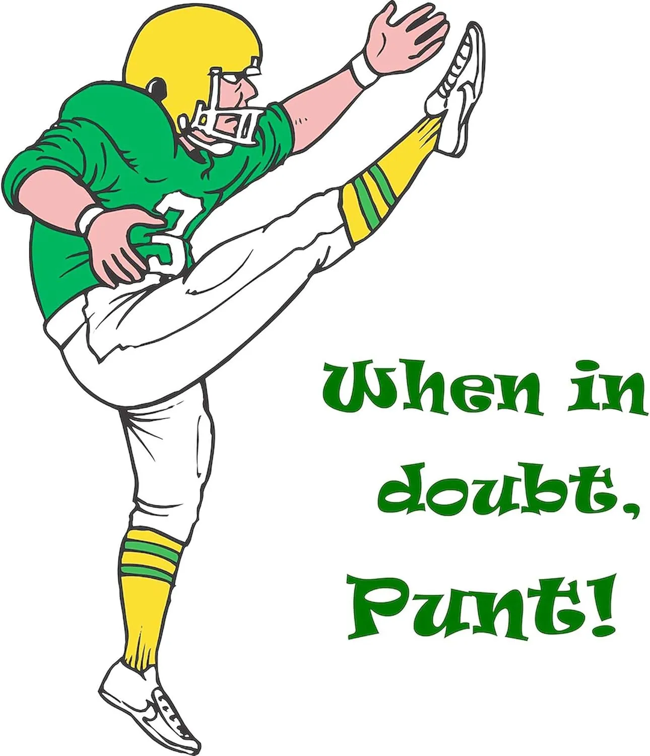 CafePress Kicker: When In Doubt, Punt Tote Bag Reusable Natural Beige Canvas Shopping Bag