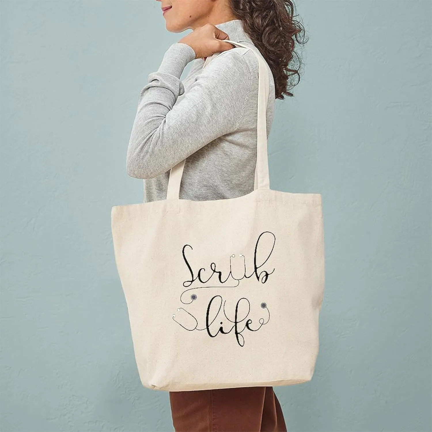 CafePress Scrub Life Tote Bag Natural Canvas Tote Bag, Reusable Shopping Bag