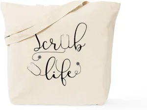 CafePress Scrub Life Tote Bag Natural Canvas Tote Bag, Reusable Shopping Bag