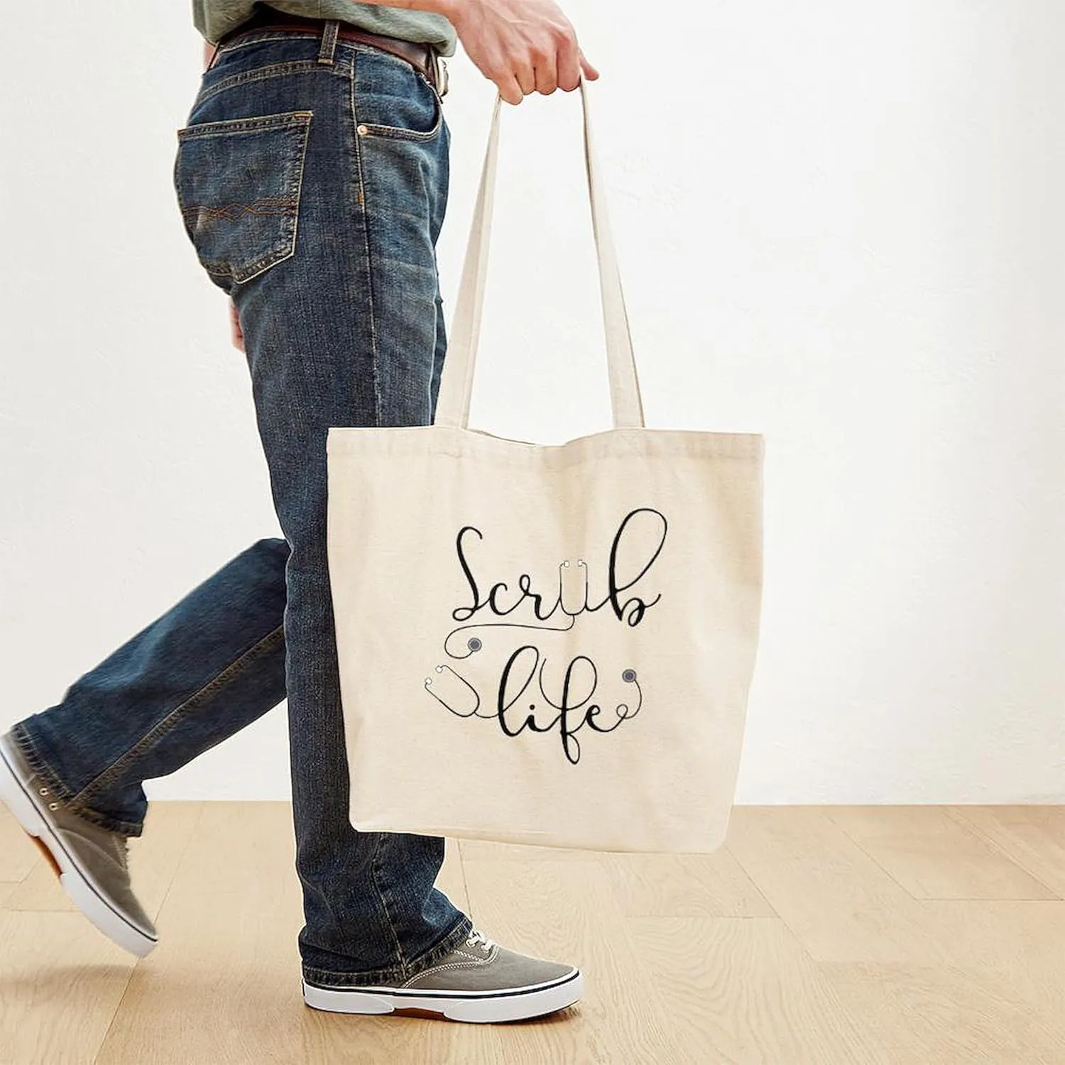 CafePress Scrub Life Tote Bag Natural Canvas Tote Bag, Reusable Shopping Bag