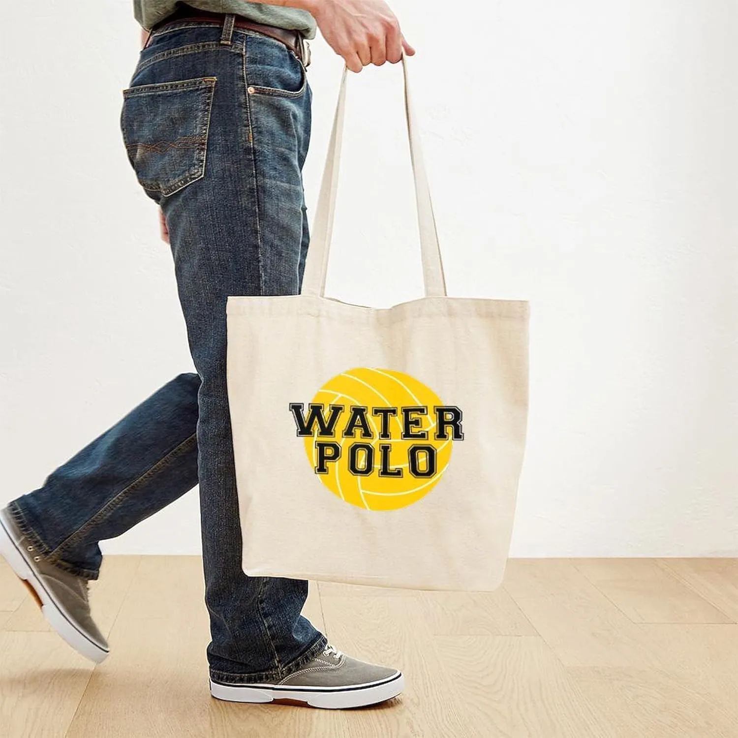 CafePress Water Polo Tote Bag Natural Canvas Tote Bag, Reusable Shopping Bag