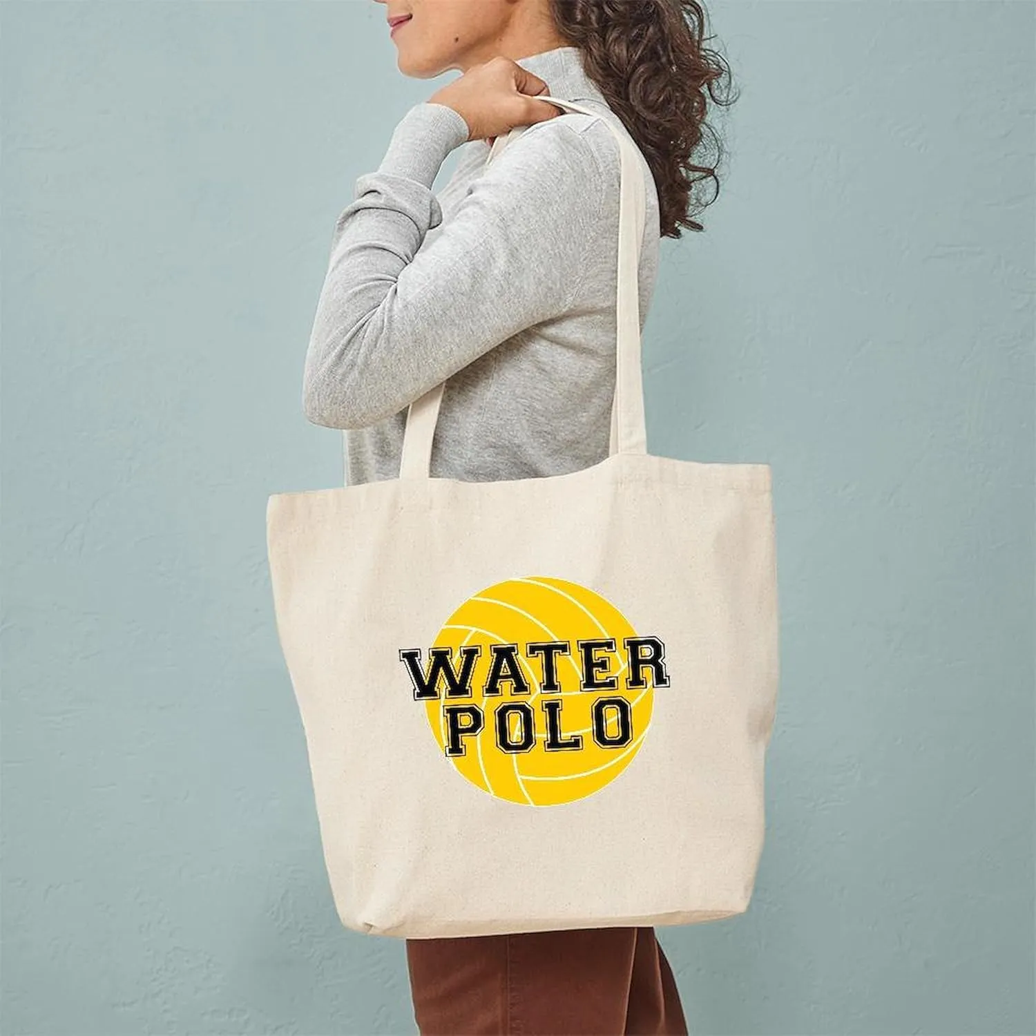 CafePress Water Polo Tote Bag Natural Canvas Tote Bag, Reusable Shopping Bag