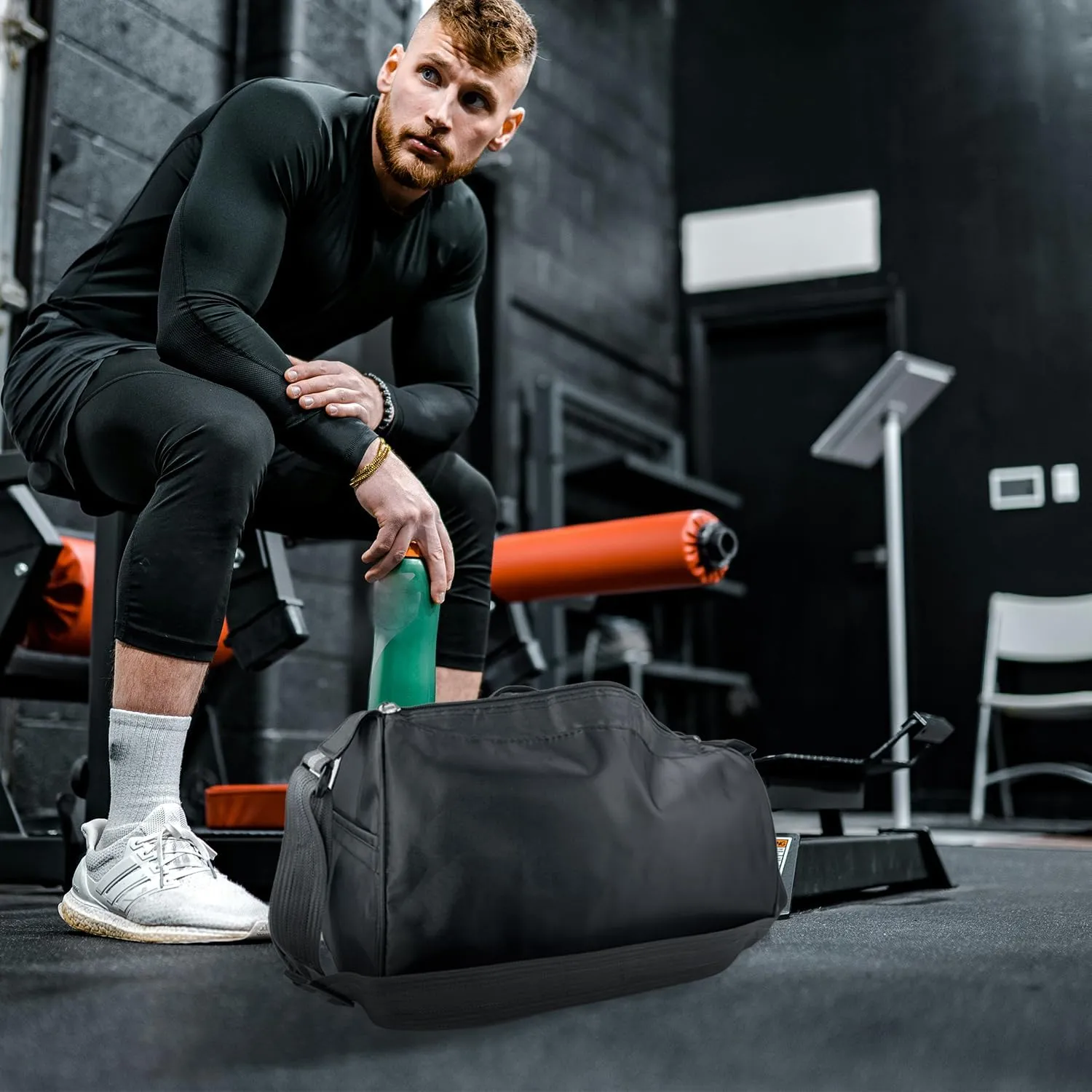 C&F BOGMOST Small Travel Duffel Bag Foldable Waterproof Gym Bag for Gym Beach Swim Bags Men Women Duffle Bag Lightweight Oxford Cloth Sports Bags -Beige