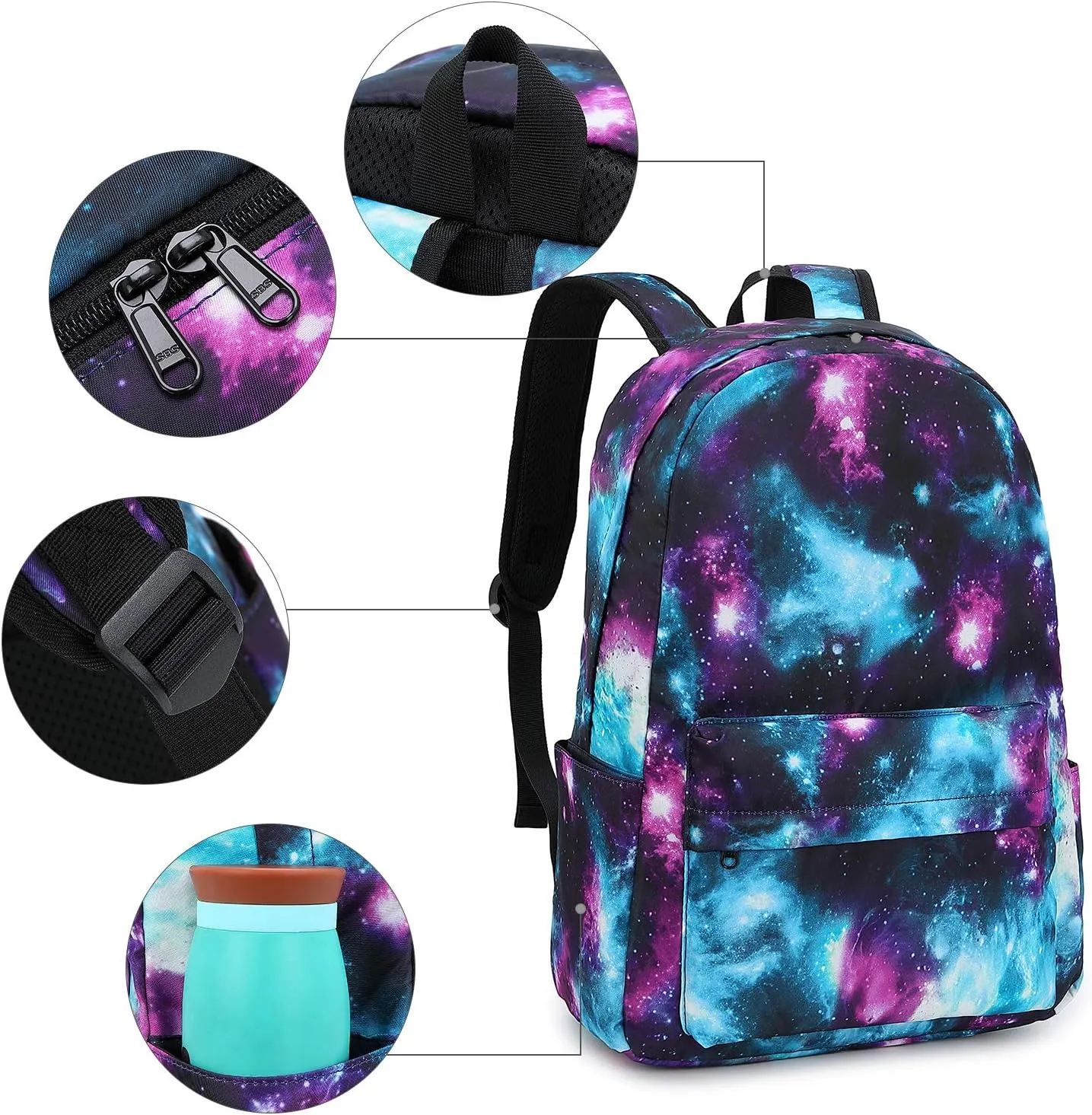 CAMTOP Backpack for School Kids Cute Backpacks for Girls Elementary Lighweight Bookbag with Lunch Box Pencil Case 3 in 1