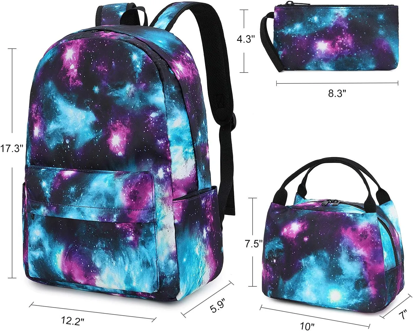CAMTOP Backpack for School Kids Cute Backpacks for Girls Elementary Lighweight Bookbag with Lunch Box Pencil Case 3 in 1