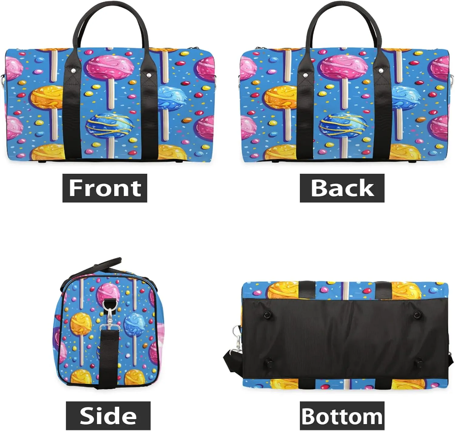 Candy Duffle Bag for Travel, Overnight Weekend Gym Carry On Luggage Bag, Colorful Travel Duffel Bag for Men Women