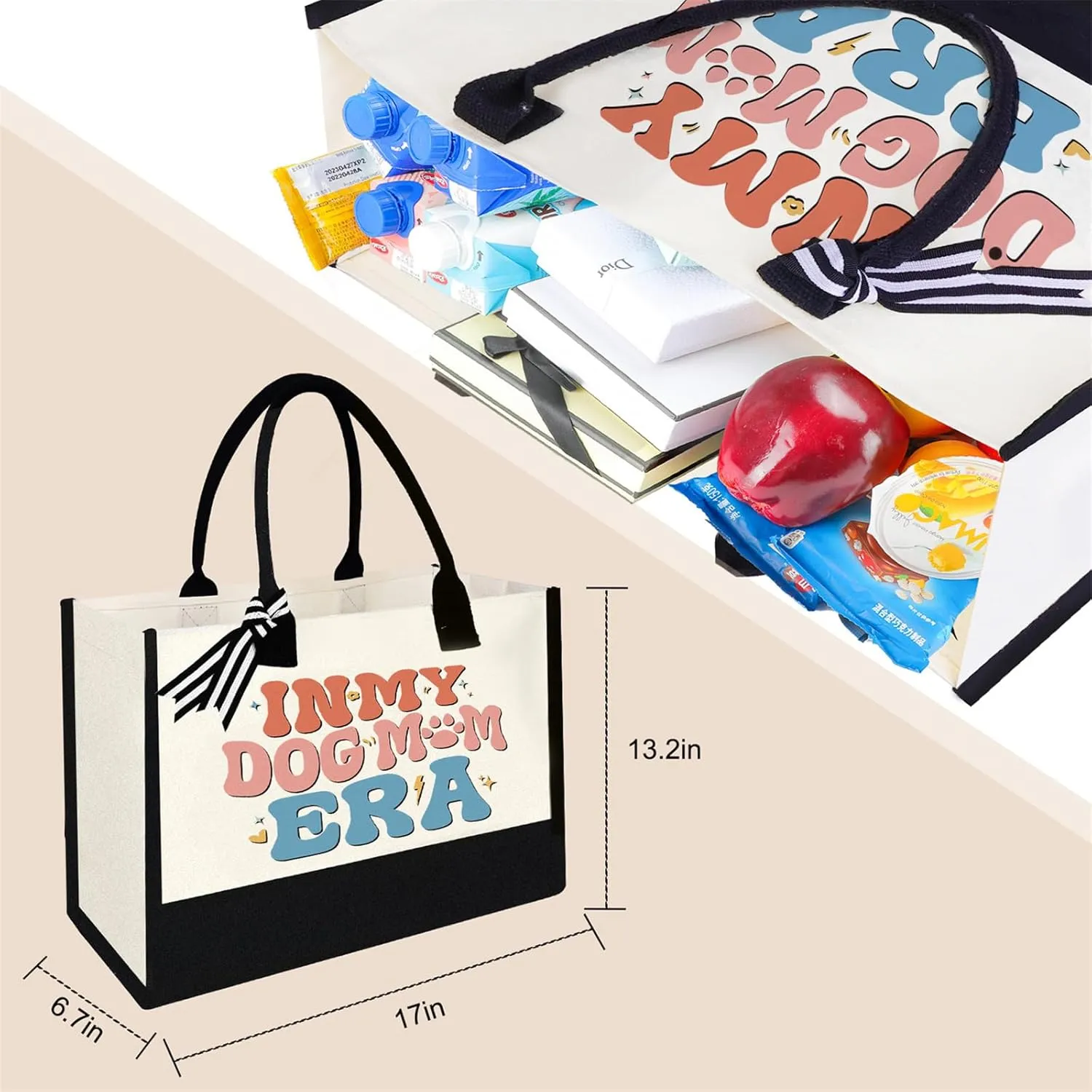 Canvas Tote Bag for Mom Nurse Teacher Boss Lady Dog Mom Christmas Birthday Gifts for Women Lady for Shopping