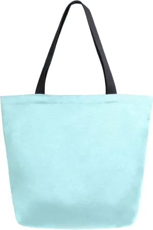 Canvas Tote Bag Pale Turquoise Reusable Grocery Bag Travel Bag Handbag Top Handle Shoulder Bags Eco Friendly Tote Shopping Bag