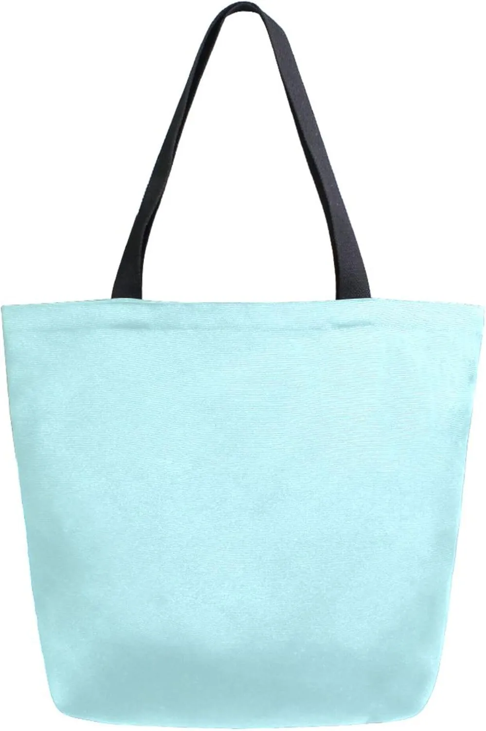 Canvas Tote Bag Pale Turquoise Reusable Grocery Bag Travel Bag Handbag Top Handle Shoulder Bags Eco Friendly Tote Shopping Bag
