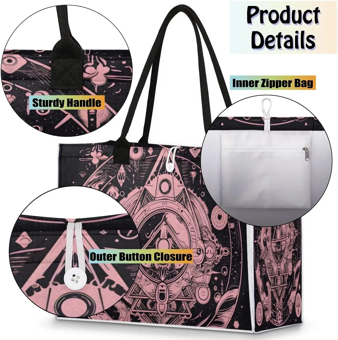 Canvas Tote Bags, Reusable Canvas Bags Use For Grocery Bags, Shopping Bags, Work, Daily Use
