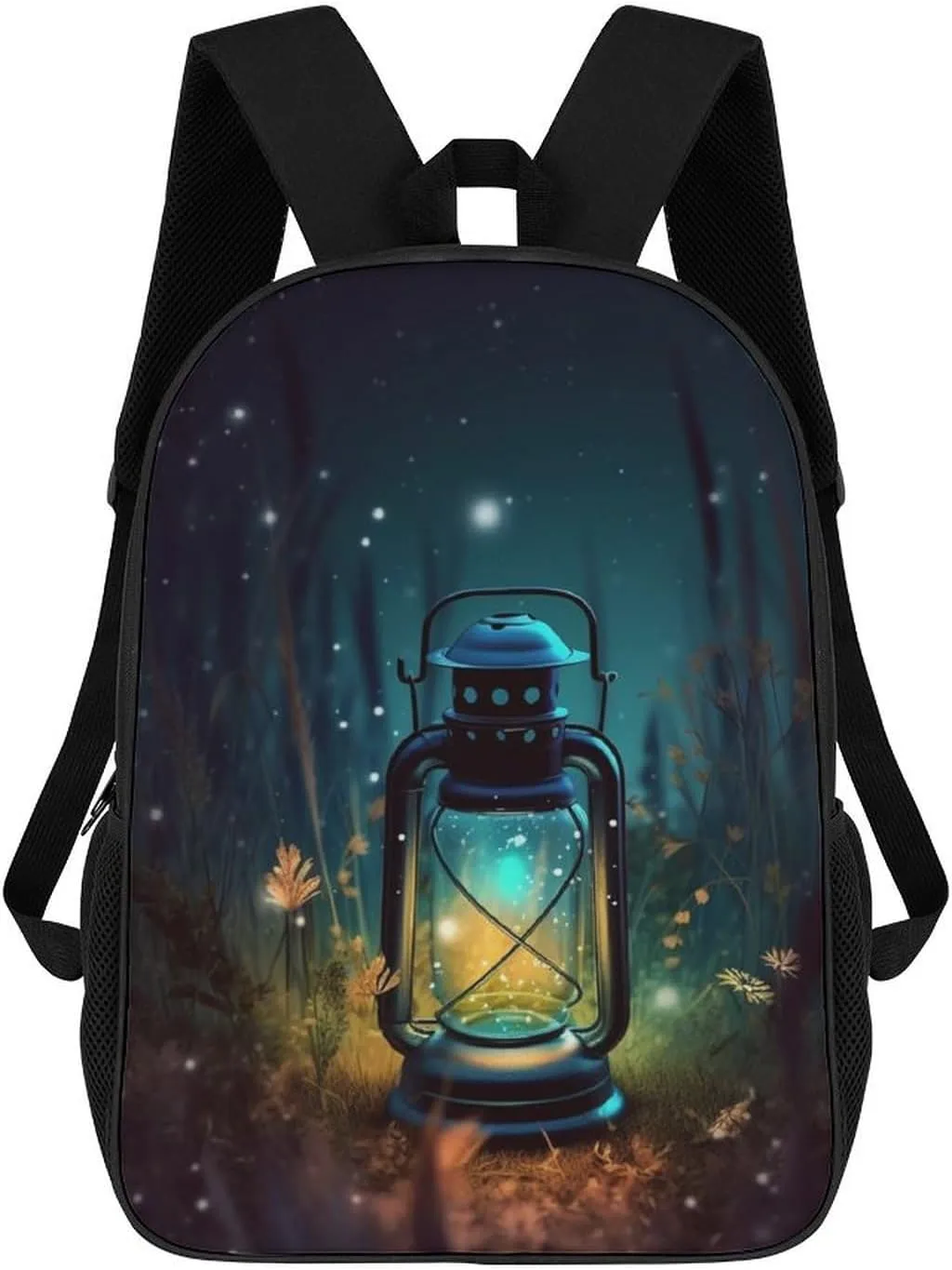 Casual Backpack for Men Women Waterproof Lightweight Daypack Travel Laptop Bag Fireflies And Lantern